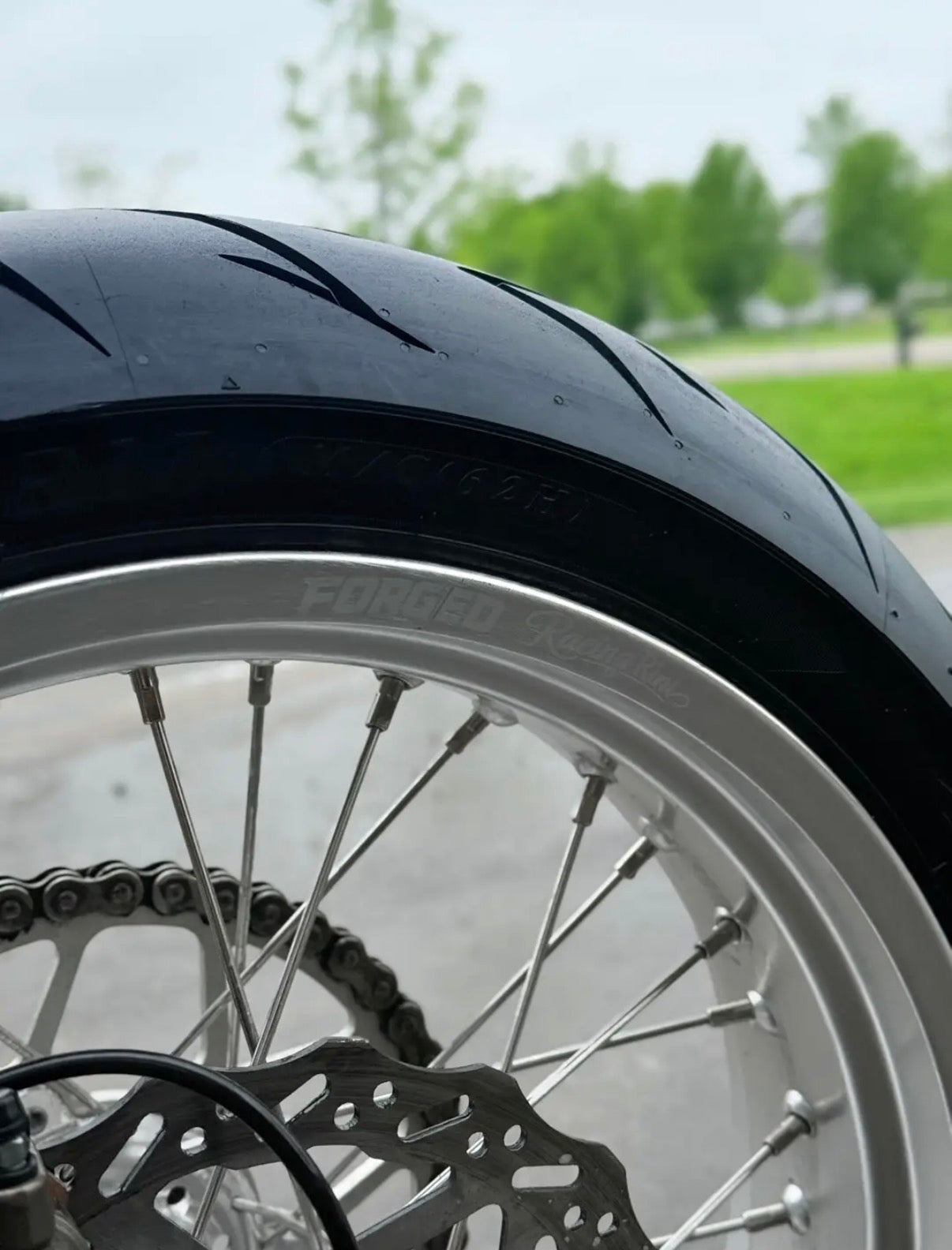 Surron Ultra Bee 17" Supermoto Wheelset - Black/Chrome Finish