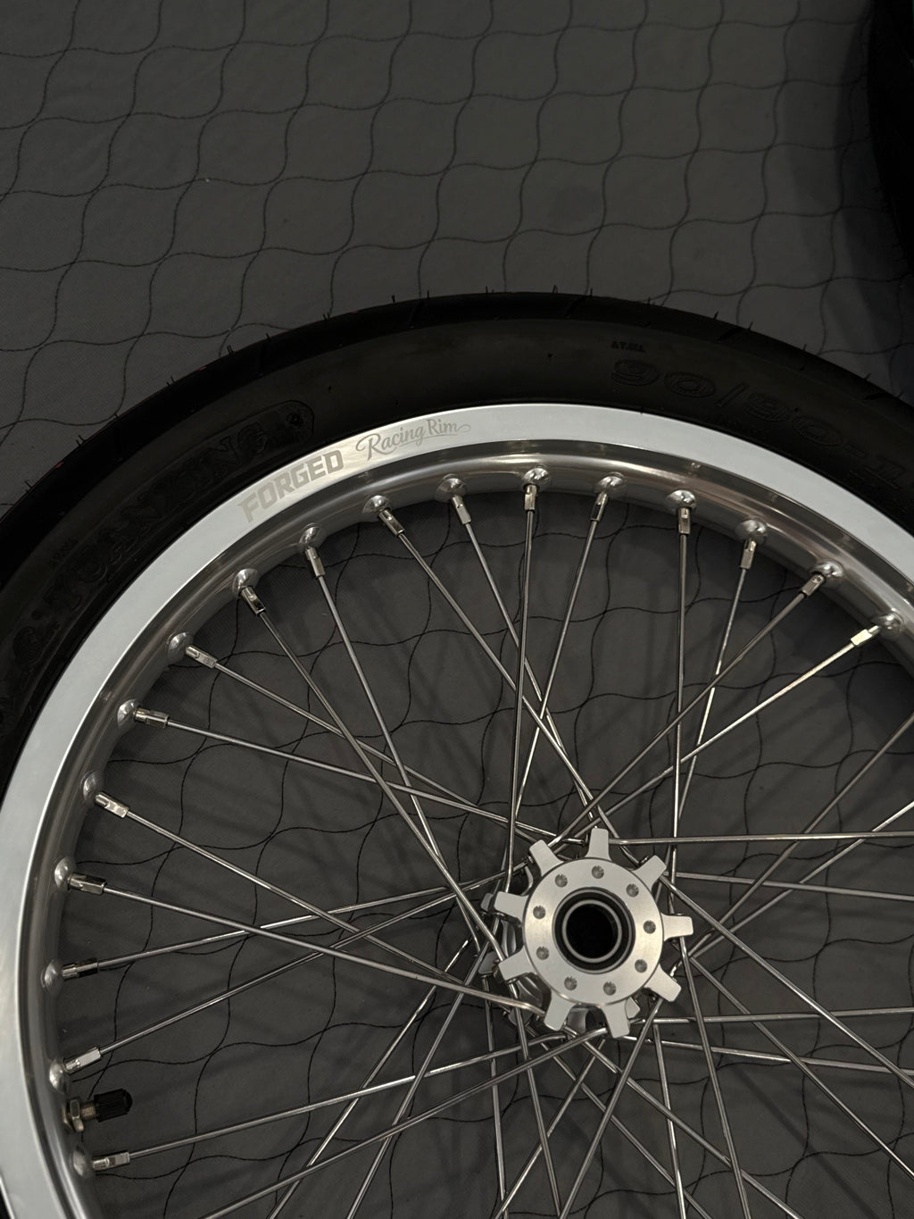 Surron Light Bee X / E-Ride Pro Supermoto Wheelset (Thick/Wide) - Chrome Silver / Gloss Black
