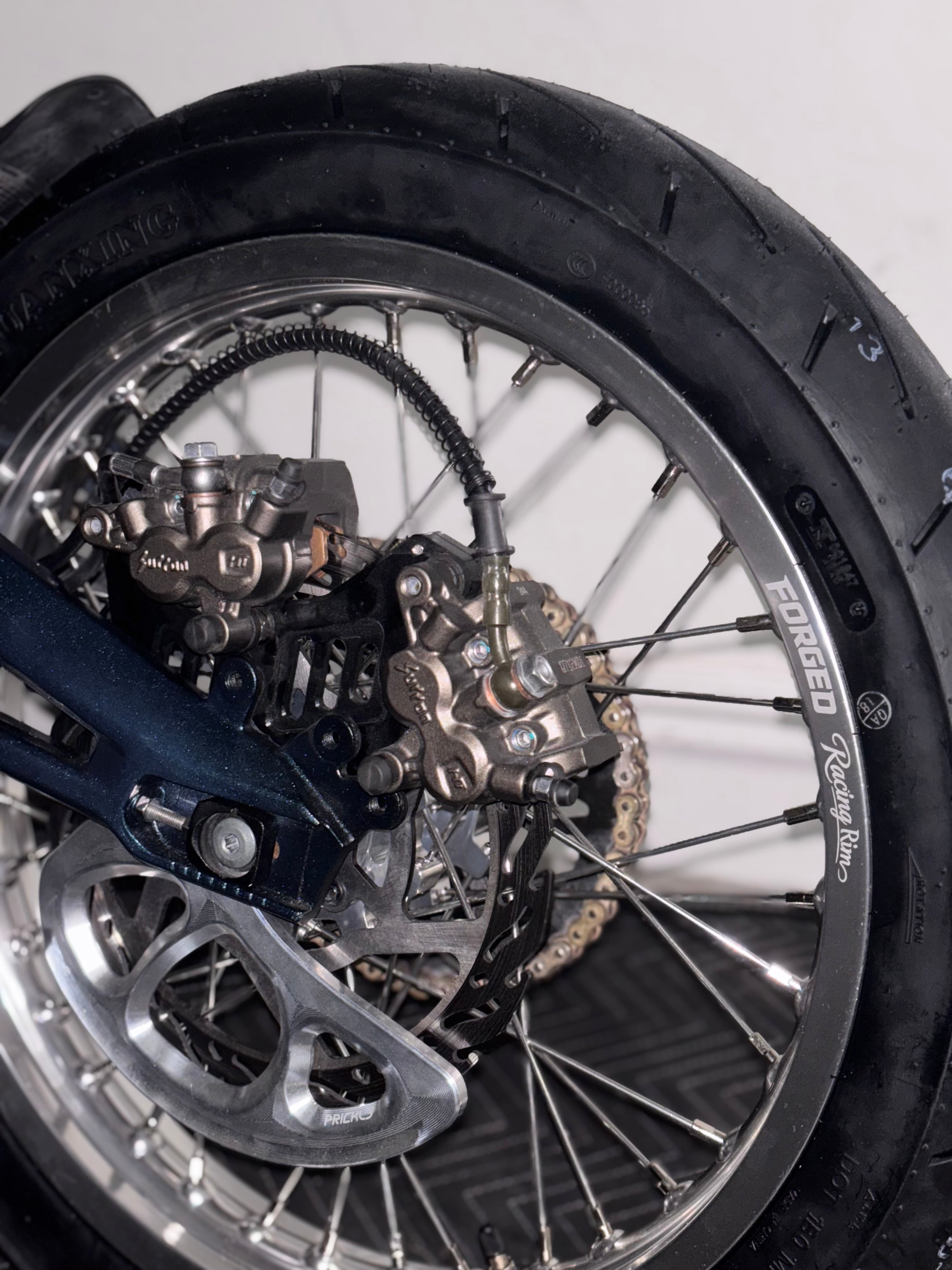 Talaria XXX / MX4, MX3, Sting - Supermoto Wheelset (Thick/Wide) - Chrome Silver