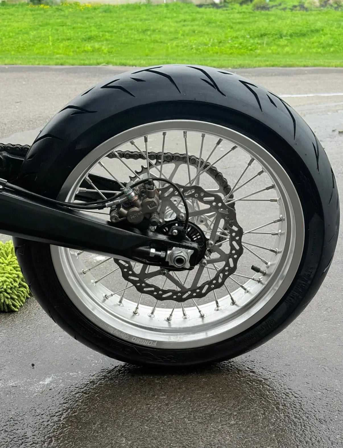 Surron Ultra Bee 17" Supermoto Wheelset - Black/Chrome Finish