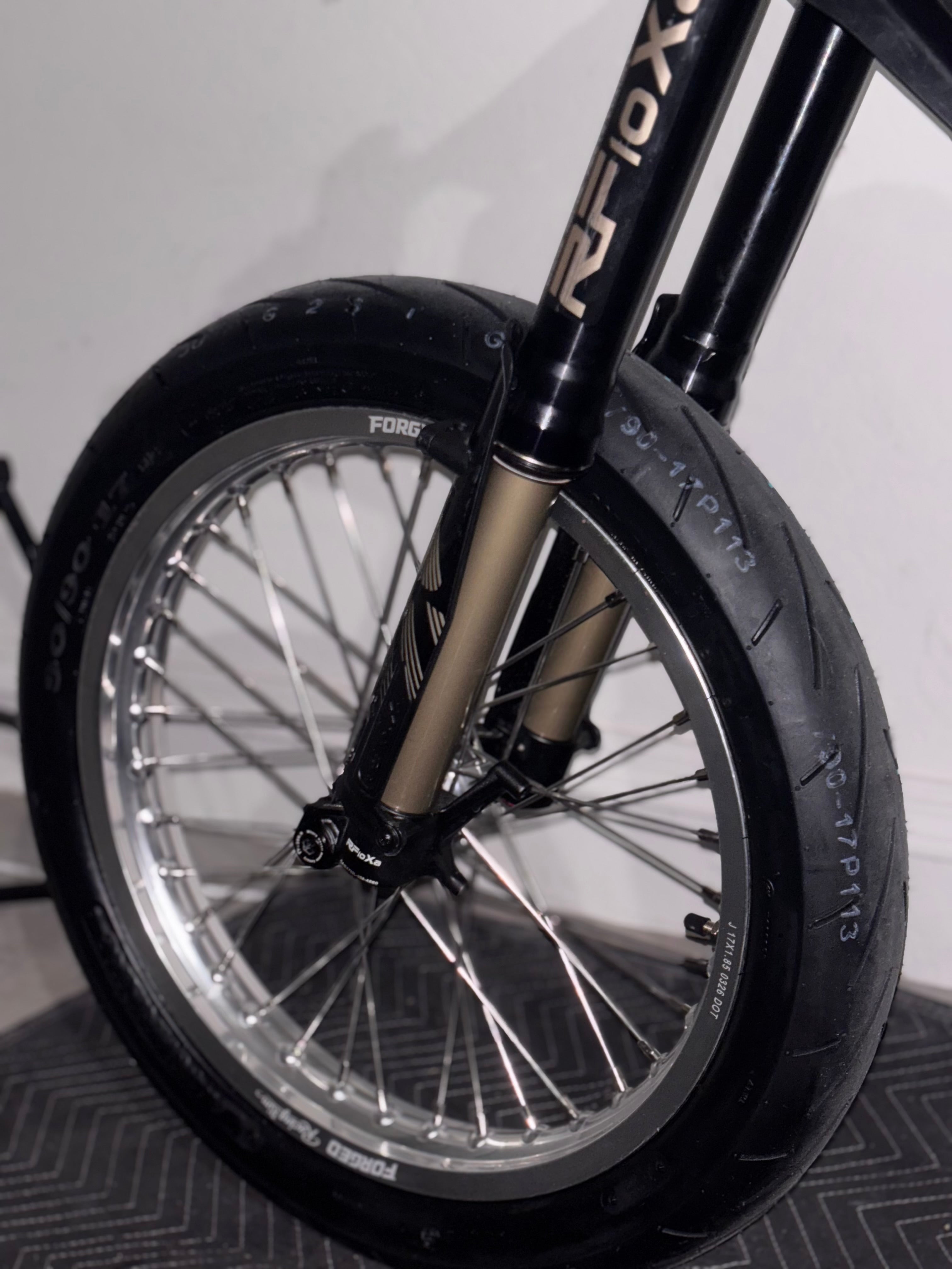 Surron Light Bee X / E-Ride Pro Supermoto Wheelset (Thick/Wide) - Chrome Silver / Gloss Black