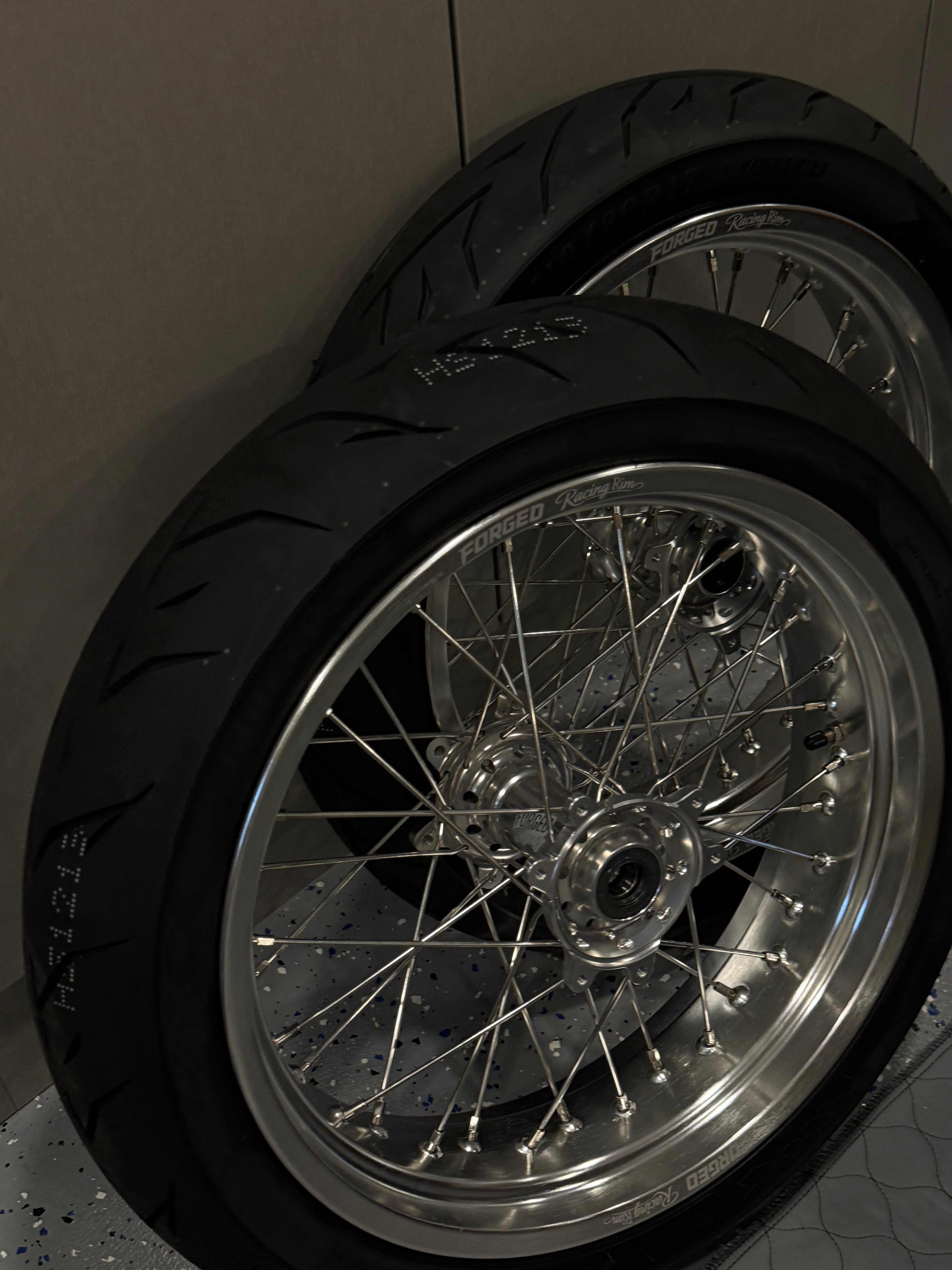 Surron Ultra Bee 17" Supermoto Wheelset - Black/Chrome Finish