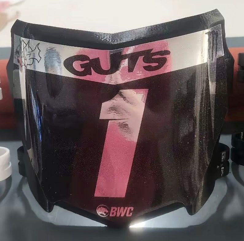 Glossy Motocutz plate with decal
